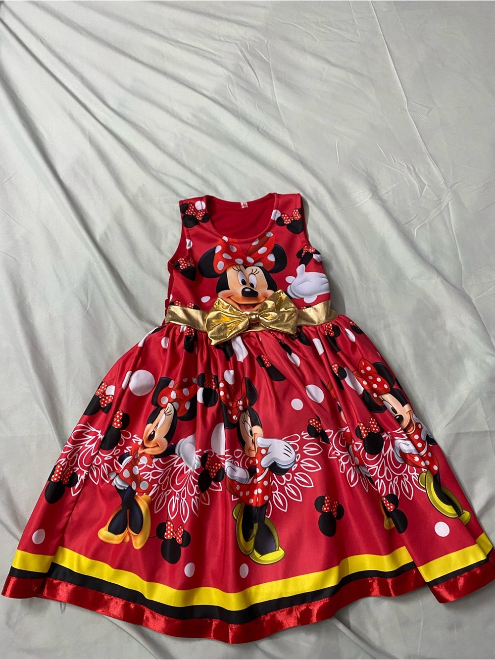 Minnie Mouse "Grand Entrance" Gold Bow Party Dress Disney Princess